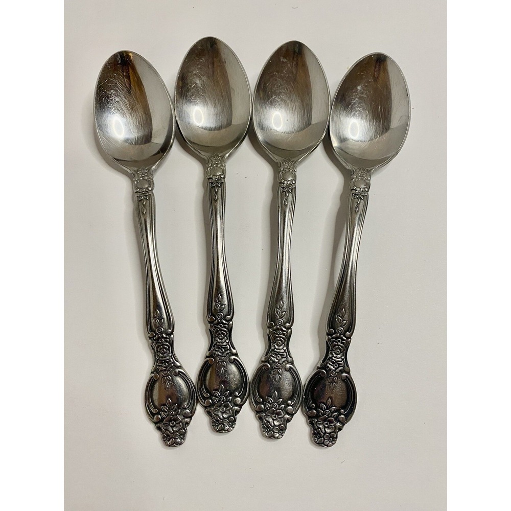 Stanley Roberts Replacement Flatware SRB199 Vintage Regal Floral 4 Teaspoons